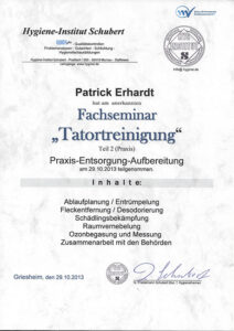 Tatortreinigung-Zertifikat